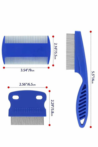 TeknoKapsül Pet comb set 4pcs lice comb suitable for cat dog hair