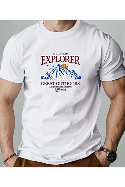 LİNA06 Men'S Mountain Explorer Great Outdoors Mountain Sunset Goose Summer Ca...