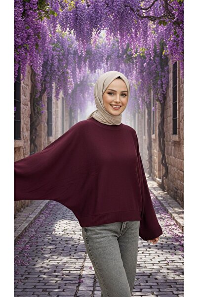 3B Stil Seasonal Thin Viscose Women's Bat Sleeve Sweater