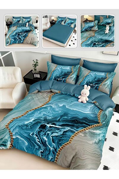 Patul Finet 2-Sided Linen, Sulphur, Double Bed, Fitted Sheet, 6 Pieces