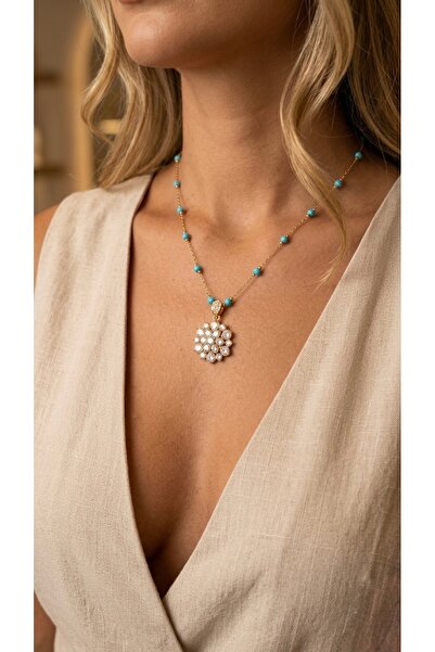 İNN JEWELLERY قلادة من الفولاذ 316 L مقاومة للصدأ ومضادة للحساسية مع شكل لؤلؤ...