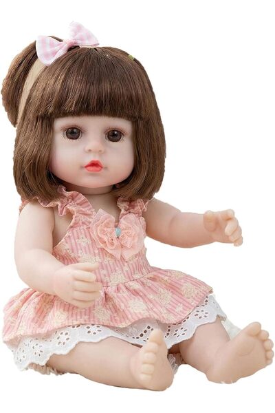 Beauenty دمية طفل حديث الولادة واقعية، 15 بوصة - دمية سيليكون ناعمة تشبه الطف...