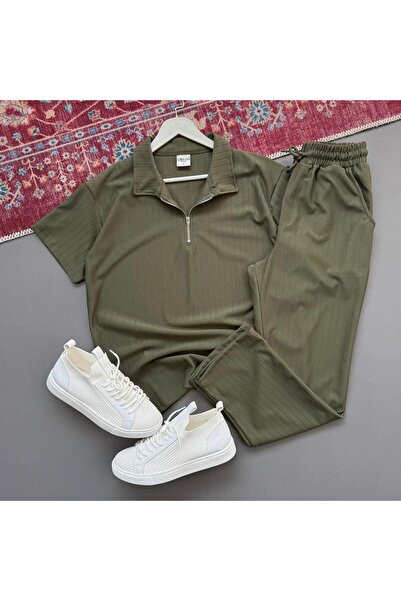 KONSEPT35 Men's Sahra Fabric Combination with Bottom and Top Zipper Fastening