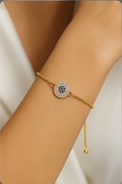 SY AKSESUAR Gold Color Round Eye Lift Bracelet