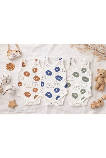 tinitins Simalya Kids Panda Kafa Baskılı 3’lü Askılı Çıtcçıtlı Badi