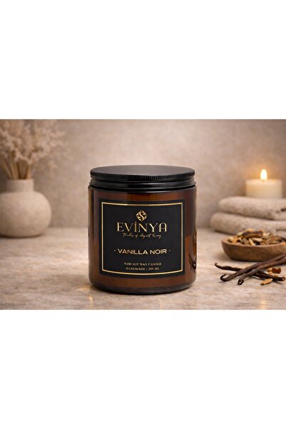 VANILLA NOİR 250 ML Mum – Vanilya & Gizemli Odunsu Notalı Lüks Aromaterapi Mum
