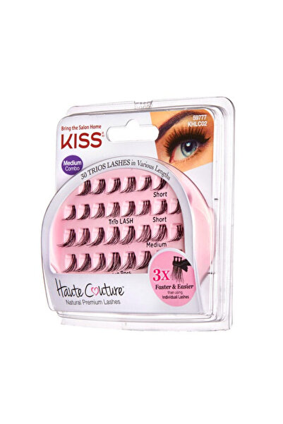 Kiss رموش ثلاثية متوسطة الحجم KHLC02 تبدو طبيعية للغاية - 30 قطعة