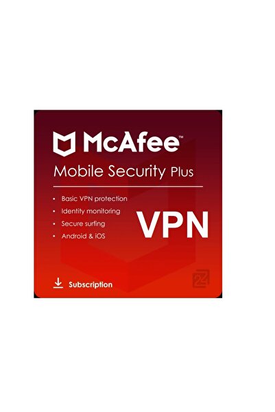 McAFEE 2026 Mobile Security Plus + VPN (Android&IOS) - Sınırsız Cihaz 1 Yıl R...