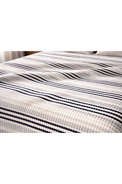 GİNETEKS Διπλό ριγέ πάπλωμα βάφλας 200x220