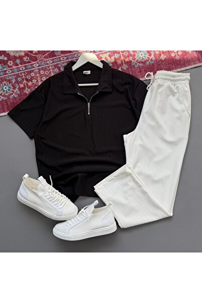 KONSEPT35 Men's Sahra Fabric Combination with Bottom and Top Zipper Fastening