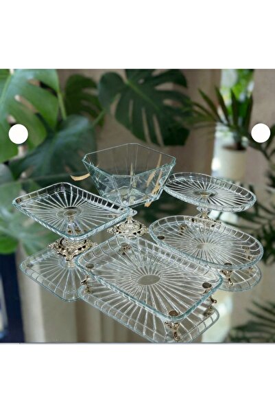 ÇNR Home Collection Vintage 5-Piece Silver-Crystal Presentation Set - Bowl, F...