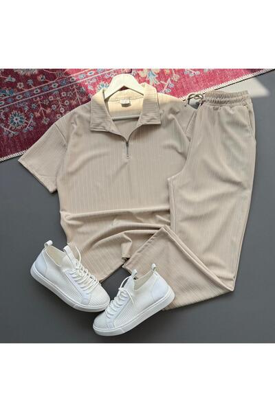 KONSEPT35 Men's Sahra Fabric Combination with Bottom and Top Zipper Fastening