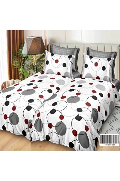 Patul Satin Cotton Linen with 2 Sides, Double Bed, Sulphur, 7 Pieces