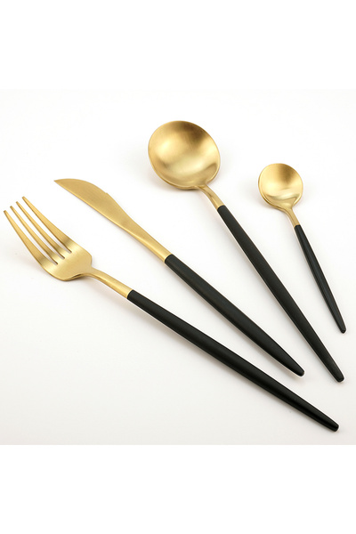 GENERIC4 Portuguese Black Gold Cutlery Set