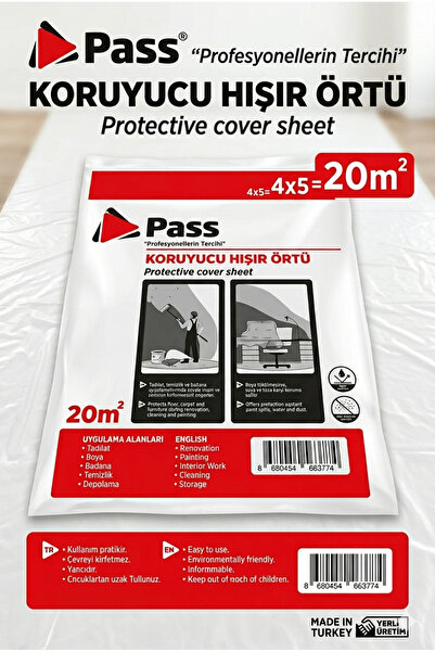 A-plast PASS Hışır Örtü Boya Badana Örtüsü – Çok Amaçlı Koruyucu Naylon Örtü ...