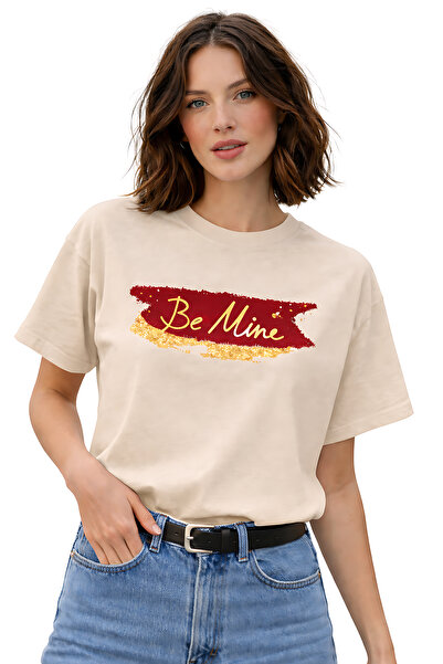 ArtYus Be Mine Text Printed Unisex Oversize T-Shirt – Cotton Crew Neck Casual...