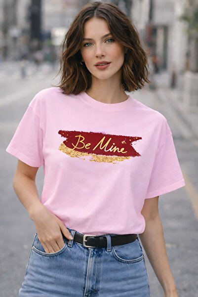 ArtYus Be Mine Text Printed Unisex Oversize T-Shirt – Cotton Crew Neck Casual...