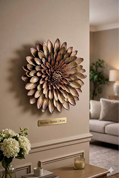 Hanlar Home Bronze Sunflower Shaped Decorative Plate and Artistic Presentatio...