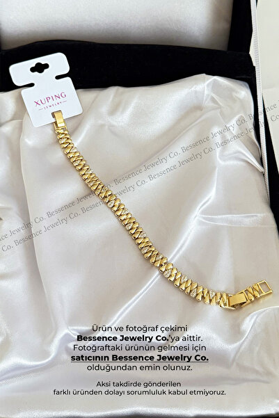 Bessence Jewelry Co Xuping 14K Gold VIP Double Damla Model Çelik Bileklik, 17...