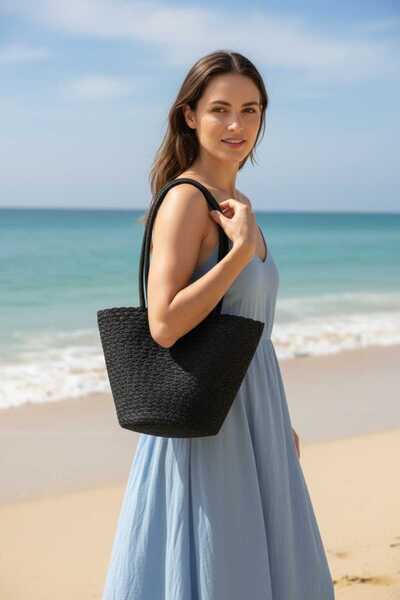 Aware Time Ženska slamnata torba za plažu preko ramena