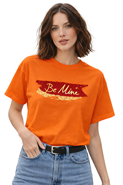 ArtYus Be Mine Text Printed Unisex Oversize T-Shirt – Cotton Crew Neck Casual...
