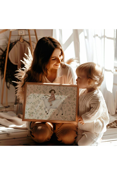 Tuba Decor Tablou înrămat într-o singură bucată din lemn, cu capră veselă