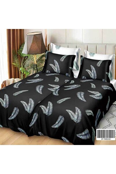 Patul Satin Cotton Linen with 2 Sides, Double Bed, Sulphur, 7 Pieces