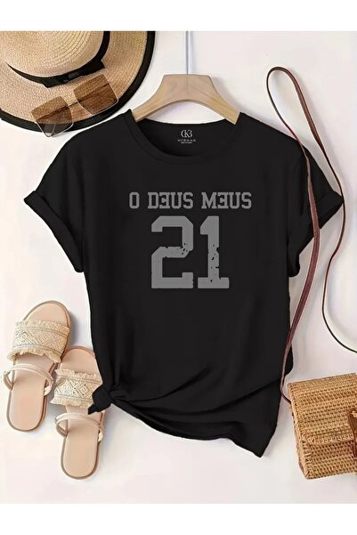 qubo sportswear & company Unisex Oversize εμπριμέ βαμβακερό μπλουζάκι με κοντ...