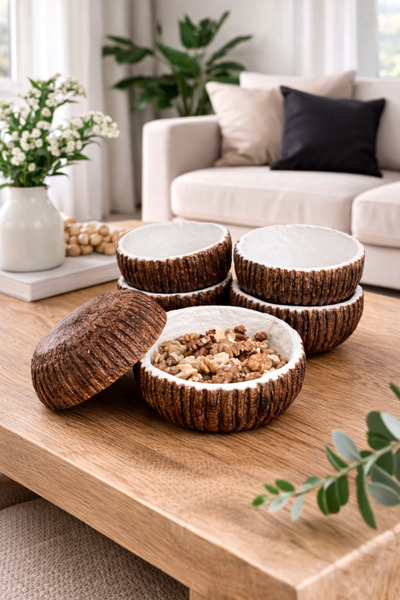 ASLI El Yapımı Kırılmaz Hindistan Cevizi Görünümlü Çerezlik | Doğal & Şık Sunum