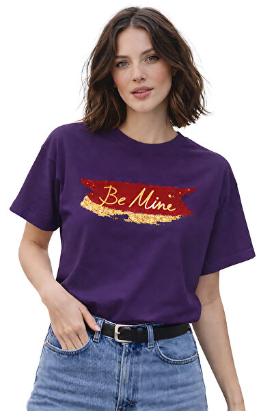 ArtYus Be Mine Text Printed Unisex Oversize T-Shirt – Cotton Crew Neck Casual...