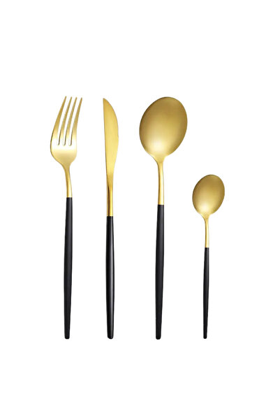 GENERIC4 Modern Customizable Cutlery Set Stainless Steel 304, Matte Gold