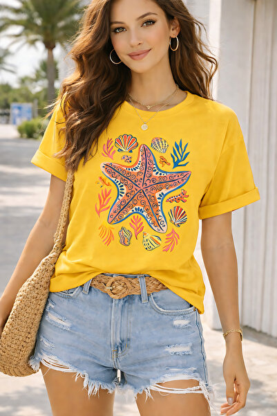 ArtYus Μπλουζάκι Unisex Oversize με στάμπα αστερίας – Βαμβακερό καλοκαιρινό μ...