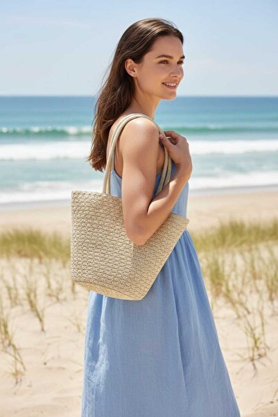 Aware Time Ženska slamnata torba za plažu preko ramena