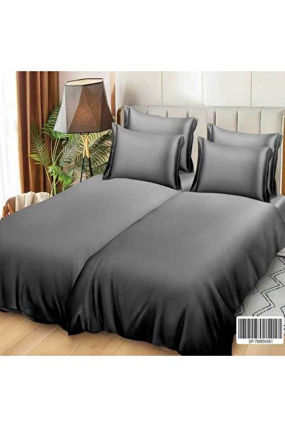 Patul Satin Cotton Linen with 2 Sides, Double Bed, Sulphur, 7 Pieces