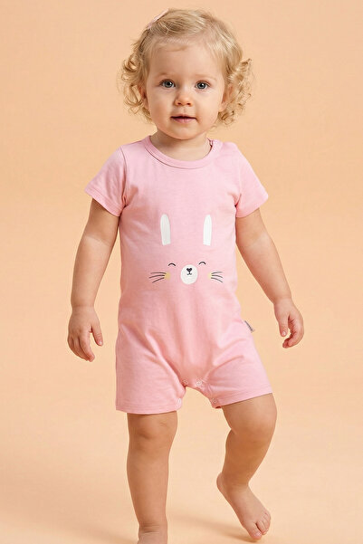 Tuabella %100 Pamuk Kız Bebek Çocuk Yazlık Kısa Tulum