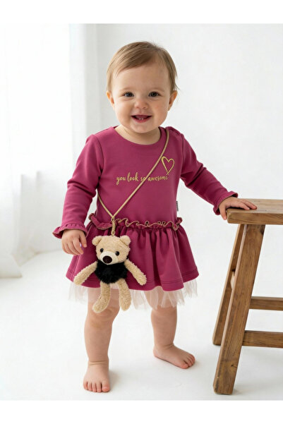 The-kid.co VERY TERRY DRESS - FUSHIA