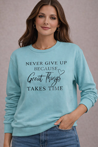 Trend Mixs Text Printed Basic Sweatshirt