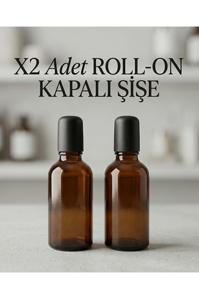 GUCSO 2-Pack 50 ml Amber Glass Roll, Black Cap, Ball Roll on Bottle Essence P...