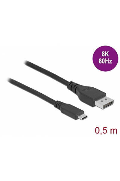 DELOCK Cablu bidirectional USB Type-C la DisplayPort (DP Alt Mode) 8K60Hz 0.5...