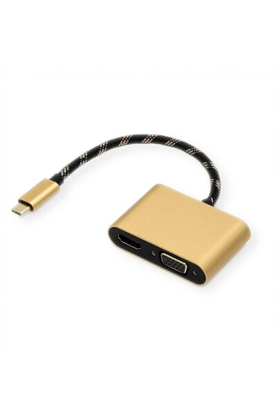 Roline Adaptor USB-C la HDMI 4K60Hz + VGA T-M 0.1m, 12.03.3165