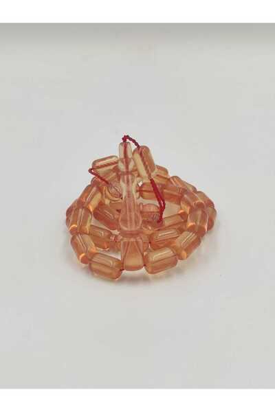 ALTUNTAŞ Master Crafted Transparent Orange Fire Amber Praying Beads 8 * 12 mm...