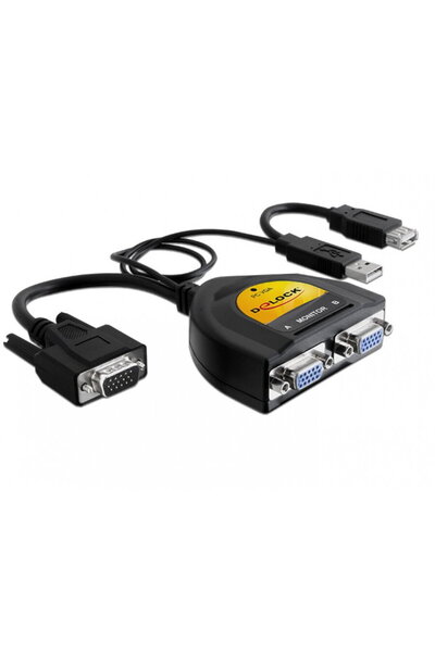 DELOCK Multiplicator portabil VGA 2 porturi 450Mhz, 61968