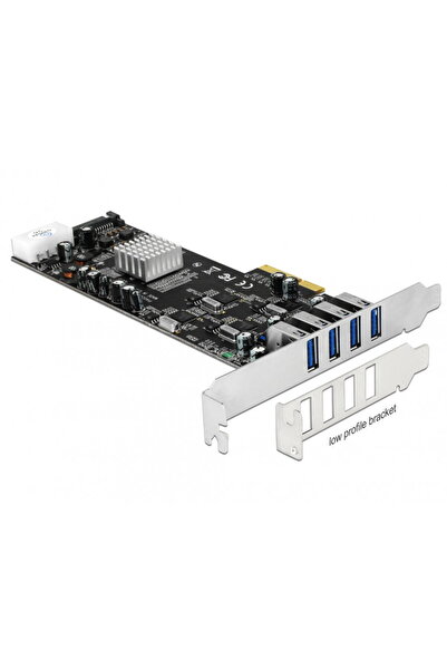 DELOCK PCI Express Card cu 4 x USB 3.0 externe Quad Channel, 89365