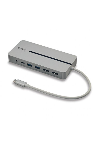 LİNDY Stație de andocare USB 3.2 Gen1 tip C cu 2 x HDMI 4K60Hz/2 x USB-A/1 x ...