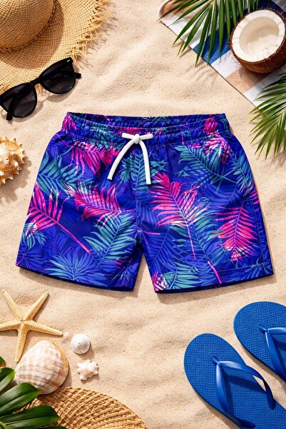 Lolliboomkids Νέα σεζόν Αγόρια με μοτίβο εμπριμέ σορτς με κορδόνια στη μέση Μ...