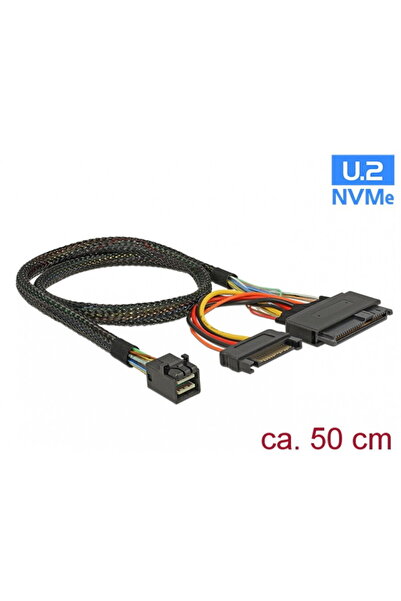 DELOCK Cable SFF-8643 to U.2 SFF-8639 + SATA power 50cm, 84819