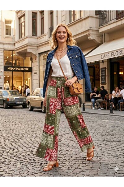 forte bella Patterned Casual Viscose Trend Pants