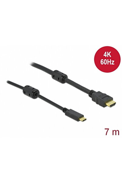 DELOCK Cablu activ USB Type-C la HDMI (DP Alt Mode) 4K60Hz T-T 7m Negru, 85973