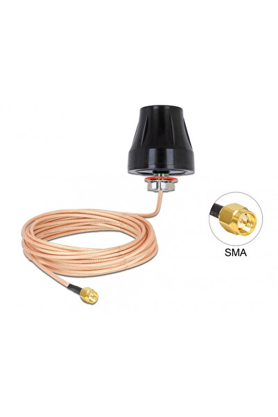 DELOCK LTE SMA 2 dBi fixed omnidirectional outdoor antenna + RG-316U cable 5m...