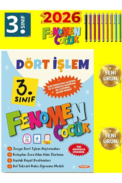 Fenomen Yayıncılık 2026 Fenomen Çocuk 3. Sınıf Dört İşlem Kalıcı Öğrenme Soru...